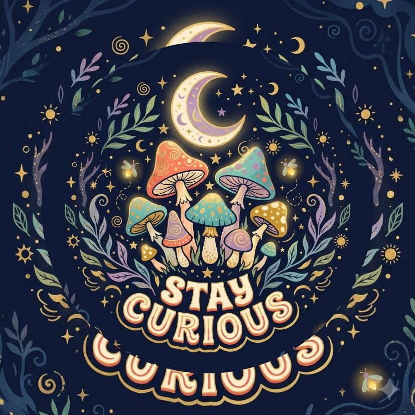 Stay Curious Moon and Mushroom Pin Badge view 6