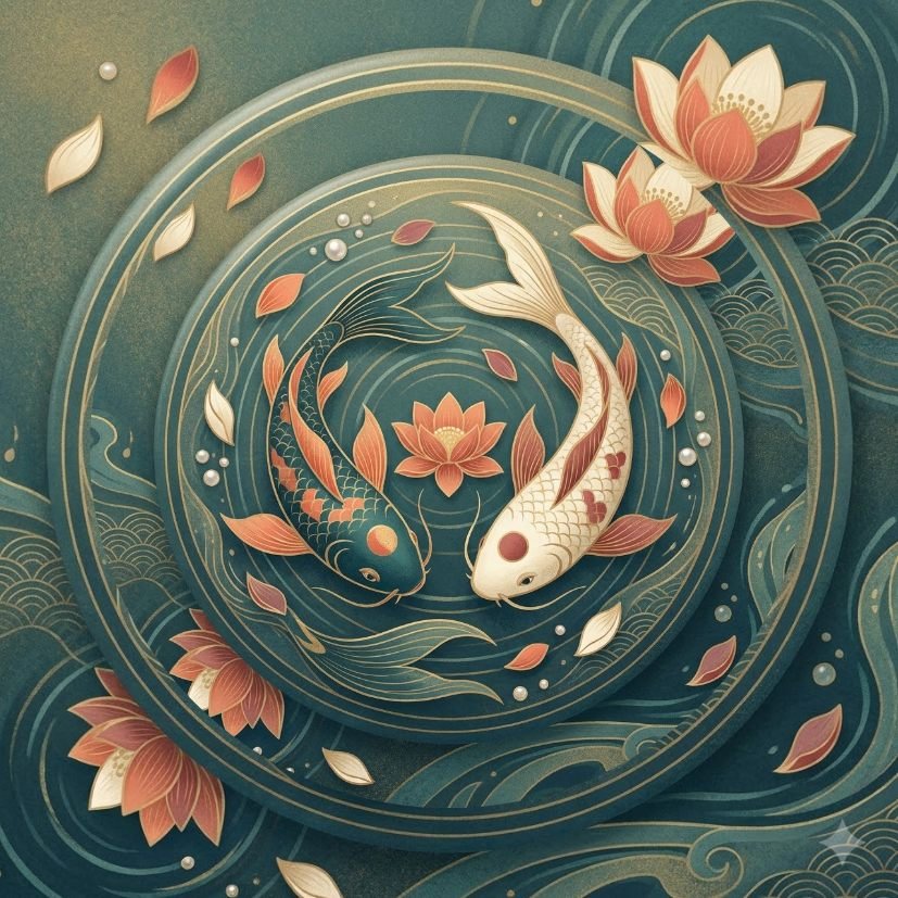 Koi Harmony Lotus Pin Badge view 6