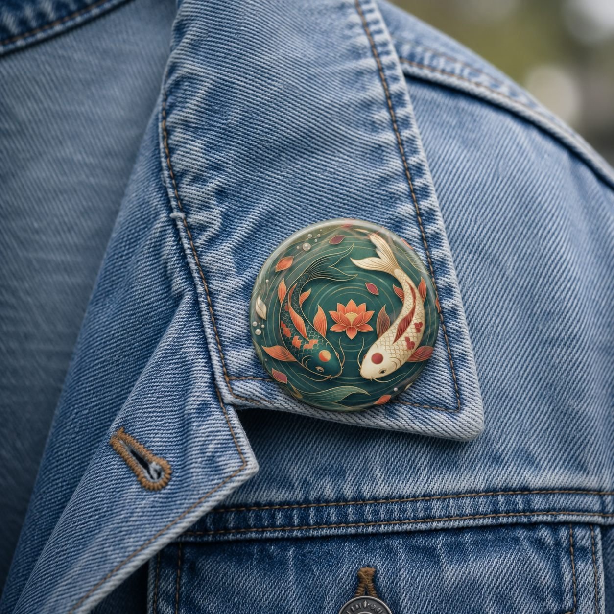 Koi Harmony Lotus Pin Badge view 4