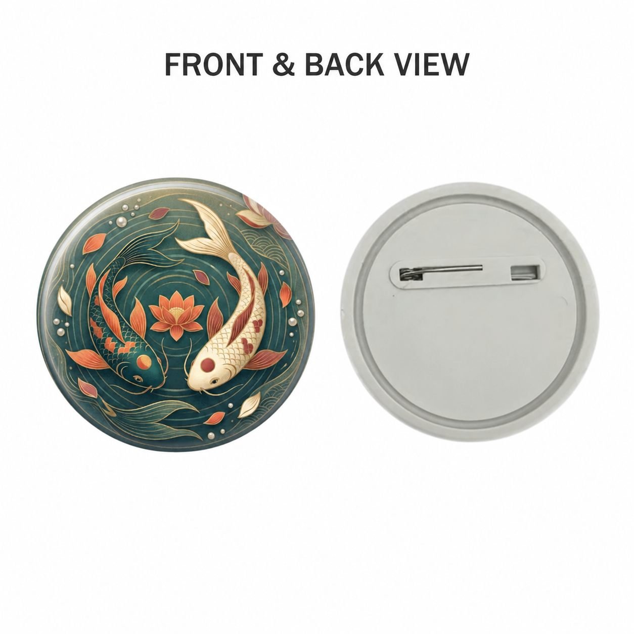 Koi Harmony Lotus Pin Badge view 2