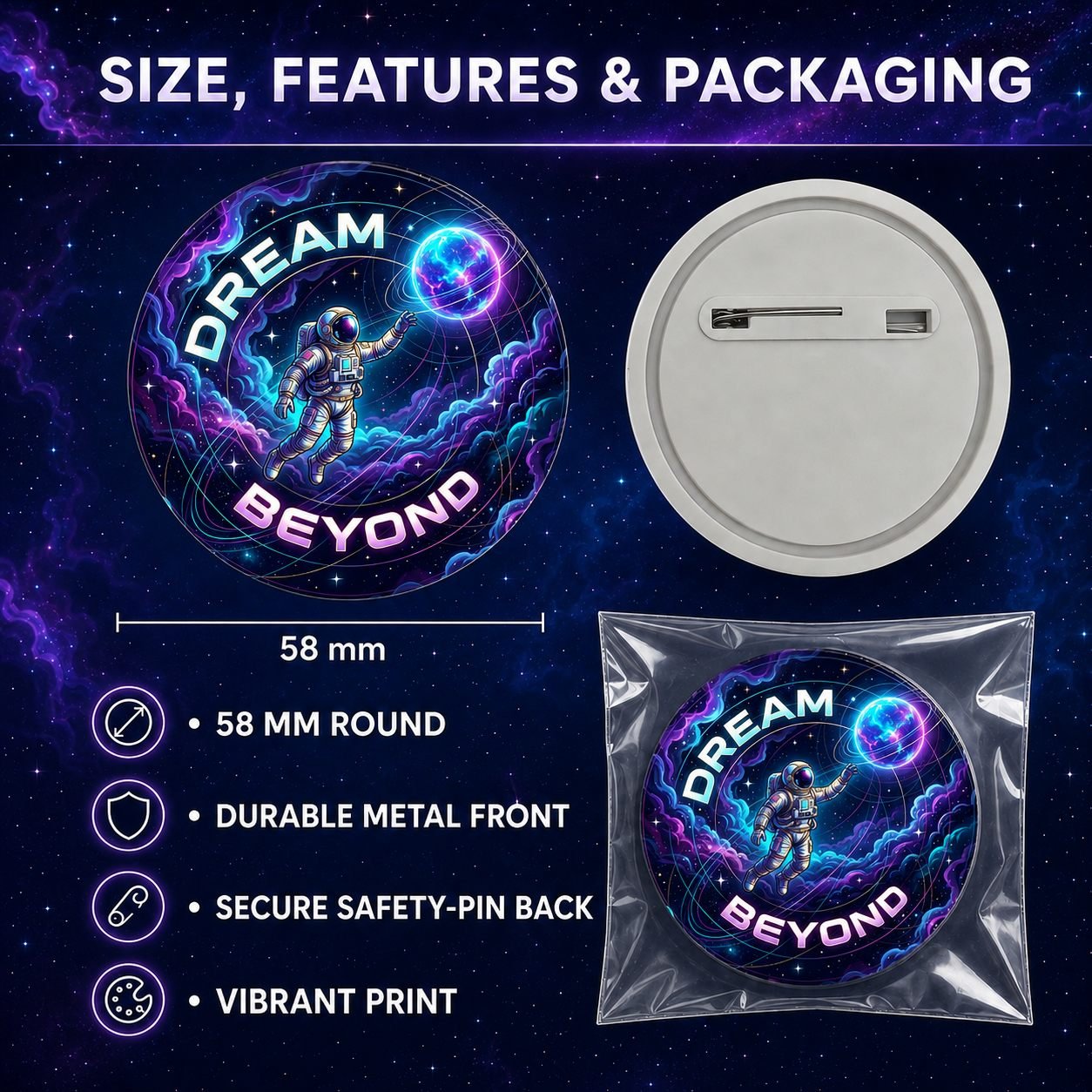 Dream Beyond Astronaut Pin Badge view 5