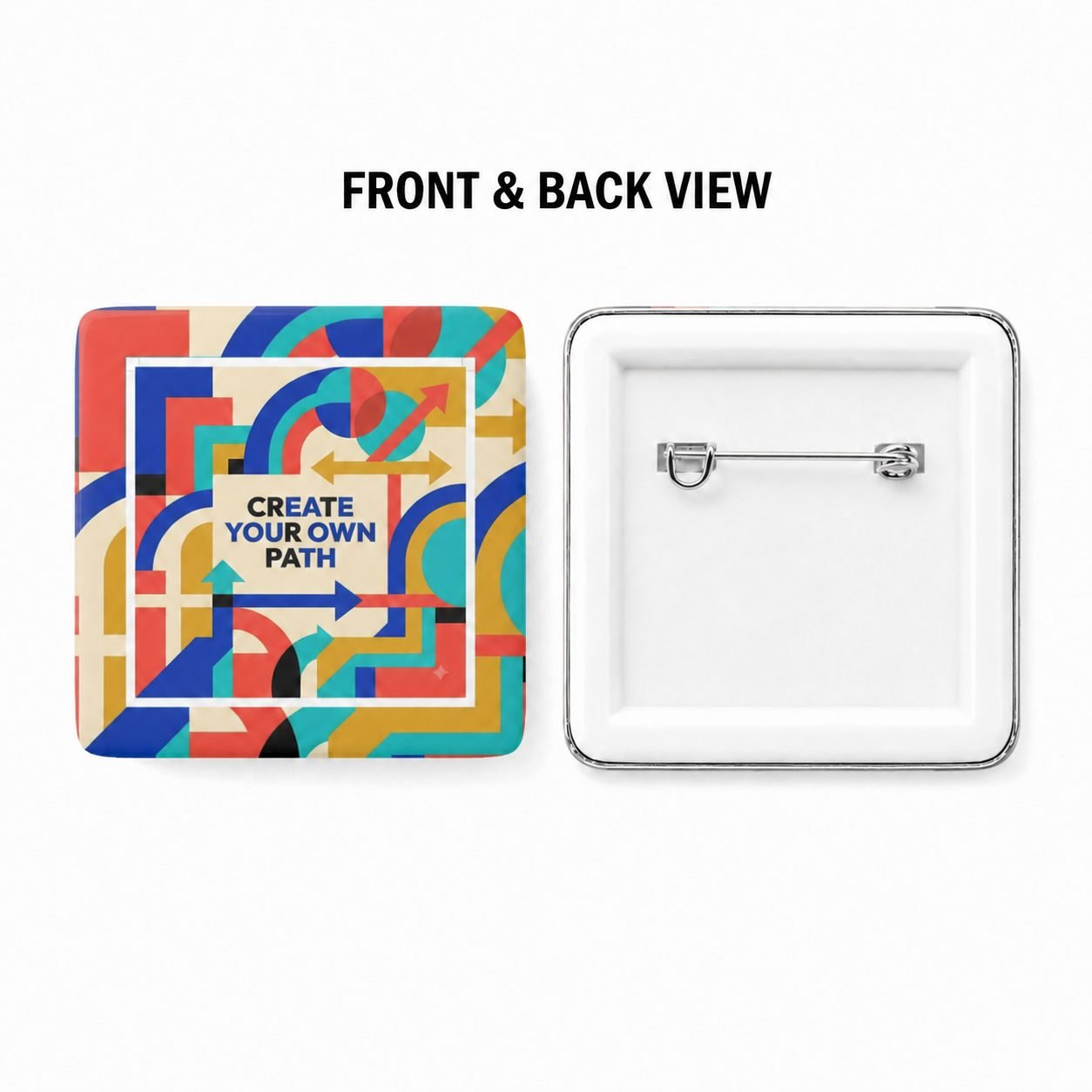 Create Your Own Path Geometric Pin Badge view 2