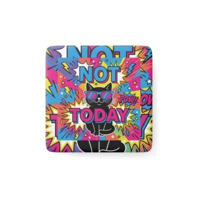 Not Today Pop-Art Cat Pin Badge