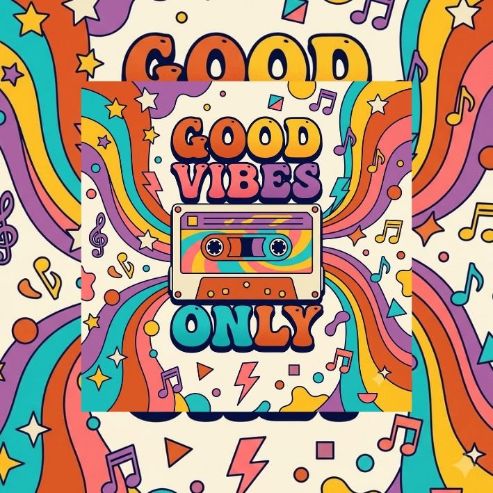 Good Vibes Only Retro Cassette Pin Badge view 6
